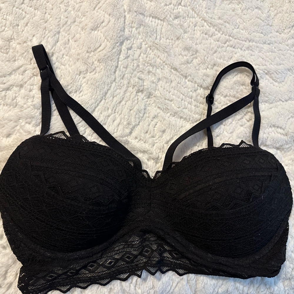 Pink lace bra